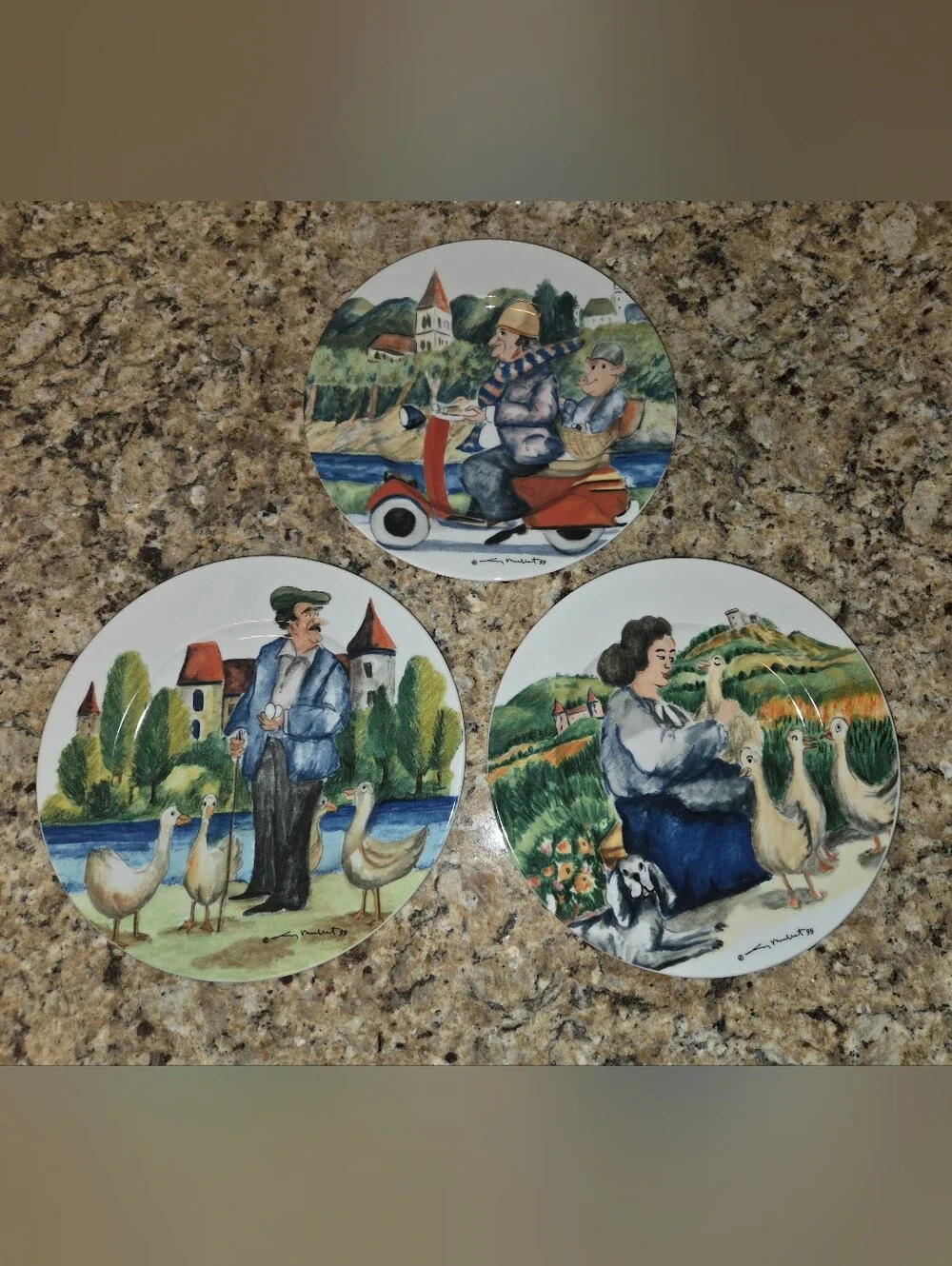 VTG EUC (3) Perigord By Guy Buffet Hand Painted 8